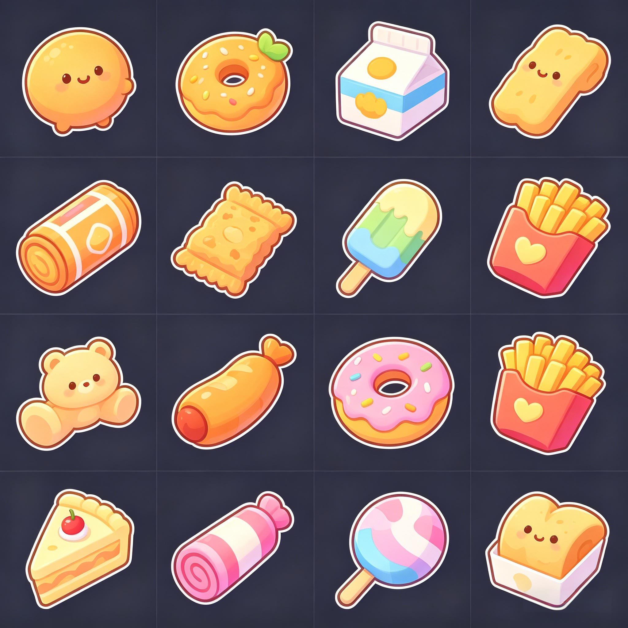 Q 版萌系零食甜点图标套装